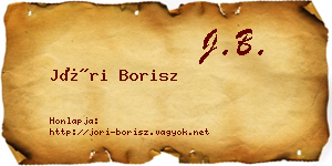 Jóri Borisz névjegykártya
